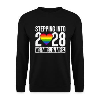 Gay Pride 2028 Mariage Mariage gay - Sweat-shirt Unisexe - noir - Devant - Alina (178cm) & Michal (187cm)