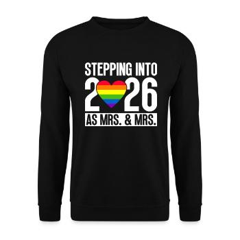 Gay Pride 2026 Mariage Mariage gay - Sweat-shirt Unisexe - noir - Devant - Alina (178cm) & Michal (187cm)