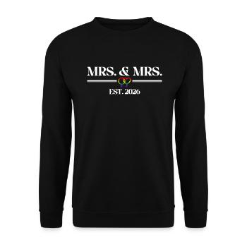 Gay Pride 2026 Mariage Mariage gay - Sweat-shirt Unisexe - noir - Devant - Alina (178cm) & Michal (187cm)