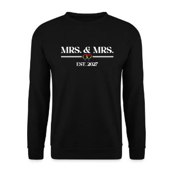 Gay Pride 2027 Hochzeit Homo-Ehe - Unisex Pullover - Schwarz - Vorne - Alina (178cm) & Michal (187cm)