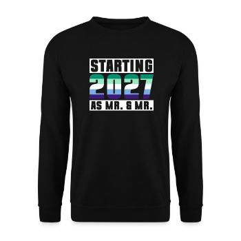 Gay Pride 2027 Wedding Gay Marriage - Unisex Sweatshirt - black - Front - Alina (178cm) & Michal (187cm)