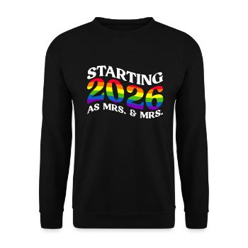 Gay Pride 2026 Mariage Mariage gay - Sweat-shirt Unisexe - noir - Devant - Alina (178cm) & Michal (187cm)