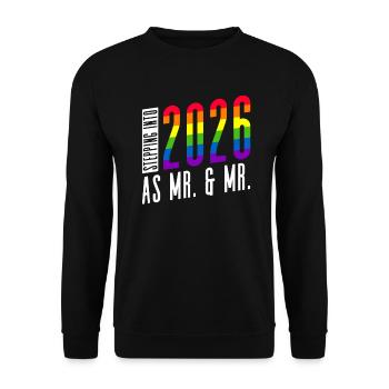Gay Pride 2026 Mariage Mariage gay - Sweat-shirt Unisexe - noir - Devant - Alina (178cm) & Michal (187cm)