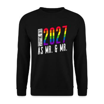Gay Pride 2027 Wedding Gay Marriage - Unisex Sweatshirt - black - Front - Alina (178cm) & Michal (187cm)