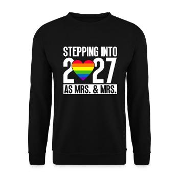 Gay Pride 2027 Wedding Gay Marriage - Unisex Sweatshirt - black - Front - Alina (178cm) & Michal (187cm)