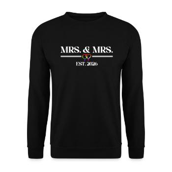 Mme et Mme Est. 2026 Mariage Mariage Gay - Sweat-shirt Unisexe - noir - Devant - Alina (178cm) & Michal (187cm)
