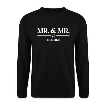 M. et M. Est. 2026 Gay Pride Mariage Gay - Sweat-shirt Unisexe - noir - Devant - Alina (178cm) & Michal (187cm)