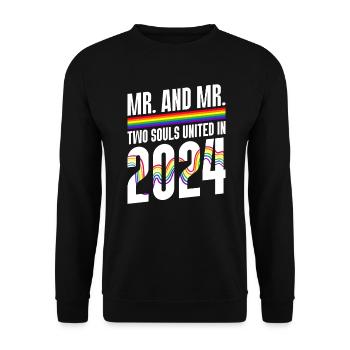 M. et M. 2024 Mariage de la Gay Pride Mariage gay - Sweat-shirt Unisexe - noir - Devant - Alina (178cm) & Michal (187cm)