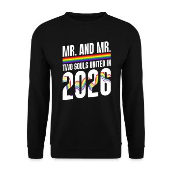 M. et M. 2026 Mariage de la Gay Pride Mariage gay - Sweat-shirt Unisexe - noir - Devant - Alina (178cm) & Michal (187cm)