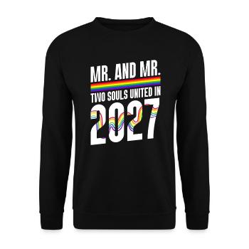 M. et M. 2027 Mariage de la Gay Pride Mariage gay - Sweat-shirt Unisexe - noir - Devant - Alina (178cm) & Michal (187cm)