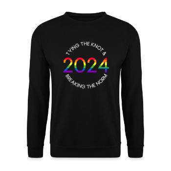 Mr. & Mr. 2024 Gay Pride Wedding Gay Marriage - Unisex Sweatshirt - black - Front - Alina (178cm) & Michal (187cm)