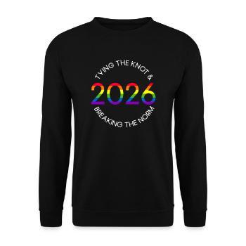 Gay Pride 2026 Mariage Mariage gay - Sweat-shirt Unisexe - noir - Devant - Alina (178cm) & Michal (187cm)