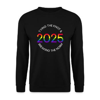 Gay Pride 2025 Hochzeit Homo-Ehe - Unisex Pullover - Schwarz - Vorne - Alina (178cm) & Michal (187cm)