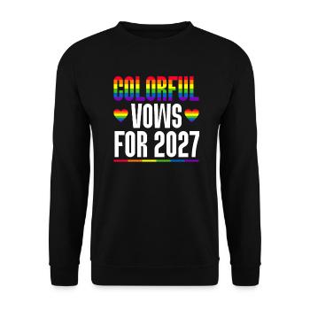 Gay Pride 2027 Wedding Gay Marriage - Unisex Sweatshirt - black - Front - Alina (178cm) & Michal (187cm)