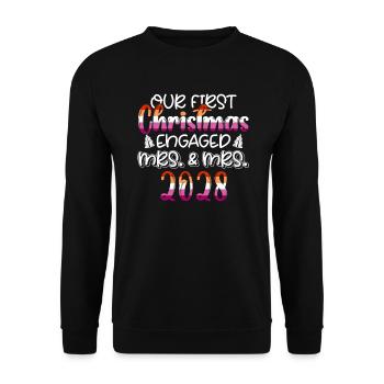 First Christmas Engaged Wife & Wife 2028 Gay - Unisex Sweatshirt - black - Front - Alina (178cm) & Michal (187cm)