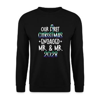 Mr. & Mr. 2028 First Christmas Gay Marriage - Unisex Sweatshirt - black - Front - Alina (178cm) & Michal (187cm)