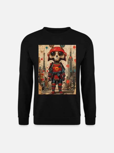 The Creepy Samurai - Skull,Totenkopf, Horrormotiv - Unisex Pullover - Schwarz