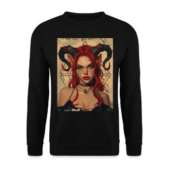 The Female Devil - Unisex Pullover - Schwarz - Vorne - Alina (178cm) & Michal (187cm)
