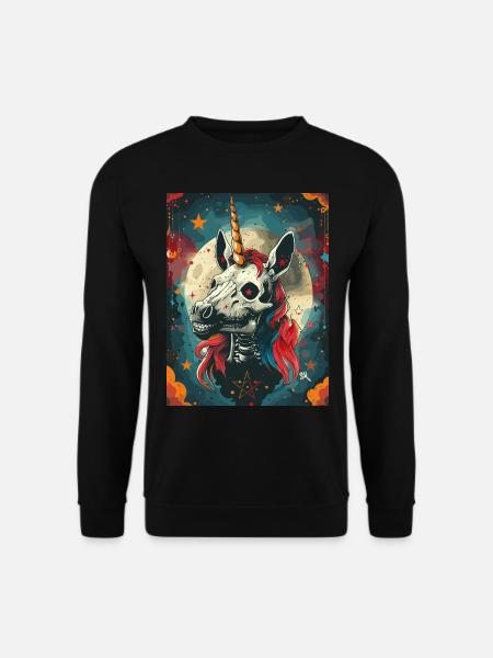 Einhorn - Skull, Skelett, Pentagramm - Unisex Pullover - Schwarz