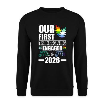 Premier fiancé de Thanksgiving M. et M. 2026 - Sweat-shirt Unisexe - noir - Devant - Alina (178cm) & Michal (187cm)