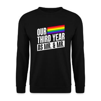 Third year as Mr & Mr Gay Pride gay marriage - Unisex Sweatshirt - black - Front - Alina (178cm) & Michal (187cm)