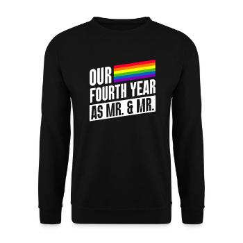 Fourth Year as Mr. & Mr. Gay Pride Gay Marriage - Unisex Sweatshirt - black - Front - Alina (178cm) & Michal (187cm)