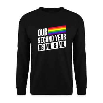 Second year as Mr & Mr Gay Pride gay marriage - Unisex Sweatshirt - black - Front - Alina (178cm) & Michal (187cm)