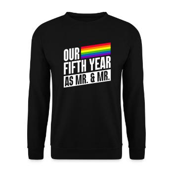 Fifth year as Mr & Mr Gay Pride gay marriage - Unisex Sweatshirt - black - Front - Alina (178cm) & Michal (187cm)