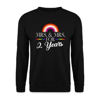 Mme et Mme Depuis 2 ans Gay Pride Gay Marriag - Sweat-shirt Unisexe - noir - Devant - Alina (178cm) & Michal (187cm)