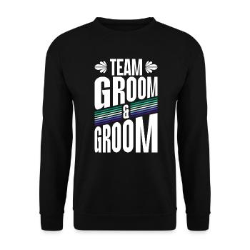 Team Groom & Groom Gay Pride Wedding Homo - Unisex Sweatshirt - black - Front - Alina (178cm) & Michal (187cm)
