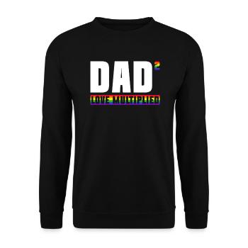 Schwuler Vater Ally Dad Vatertag - Unisex Pullover - Schwarz - Vorne - Alina (178cm) & Michal (187cm)