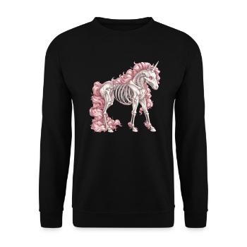 Einhorn Halloween Japanisches Einhorn - Unisex Pullover - Schwarz - Vorne - Alina (178cm) & Michal (187cm)
