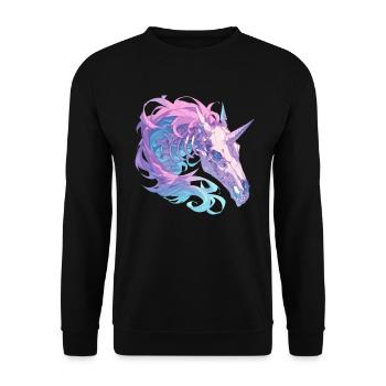 Licorne Halloween Licorne japonaise - Sweat-shirt Unisexe - noir - Devant - Alina (178cm) & Michal (187cm)