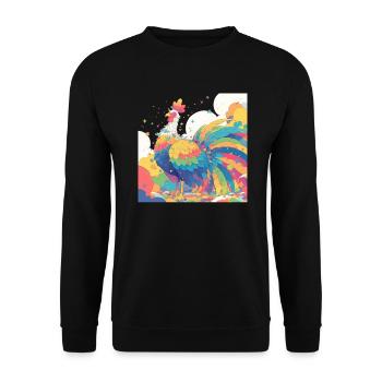 Einhorn Thanksgiving Japanisches Einhorn - Unisex Pullover - Schwarz - Vorne - Alina (178cm) & Michal (187cm)