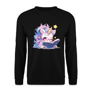 Licorne Kawaii Japonais - Sweat-shirt Unisexe - noir - Devant - Alina (178cm) & Michal (187cm)