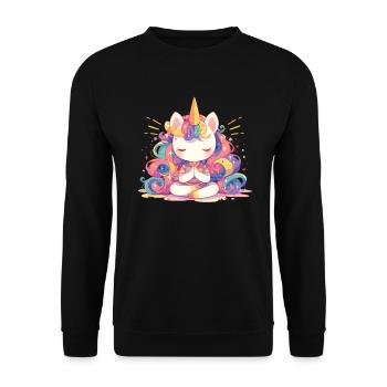 Licorne Kawaii Japonais - Sweat-shirt Unisexe - noir - Devant - Alina (178cm) & Michal (187cm)