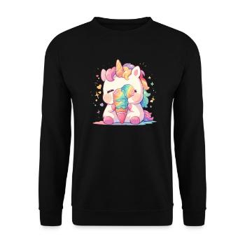 Unicorn Ice Cream Kawaii Japanese - Unisex Sweatshirt - black - Front - Alina (178cm) & Michal (187cm)