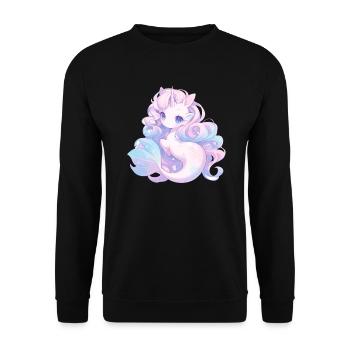 Licorne Sirène Kawaii Japonais - Sweat-shirt Unisexe - noir - Devant - Alina (178cm) & Michal (187cm)