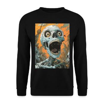 The Skull - Skull, Totenkopf, Teufel - Unisex Pullover - Schwarz - Vorne - Alina (178cm) & Michal (187cm)