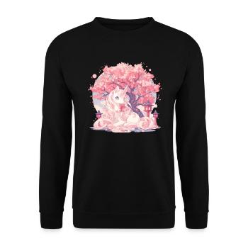 Licorne Kawaii Japonais - Sweat-shirt Unisexe - noir - Devant - Alina (178cm) & Michal (187cm)