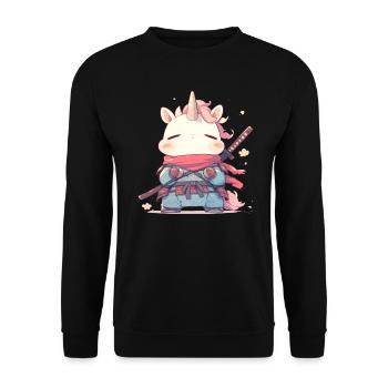Licorne Kawaii Japonais - Sweat-shirt Unisexe - noir - Devant - Alina (178cm) & Michal (187cm)