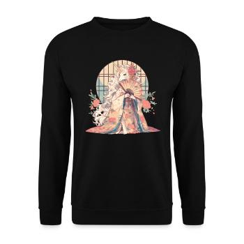 Licorne Kawaii Japonais - Sweat-shirt Unisexe - noir - Devant - Alina (178cm) & Michal (187cm)