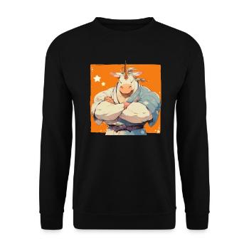 Licorne Kawaii Japonais - Sweat-shirt Unisexe - noir - Devant - Alina (178cm) & Michal (187cm)