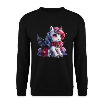 Unicorn Vampire Halloween Kawaii - Unisex Sweatshirt - black - Front - Alina (178cm) & Michal (187cm)