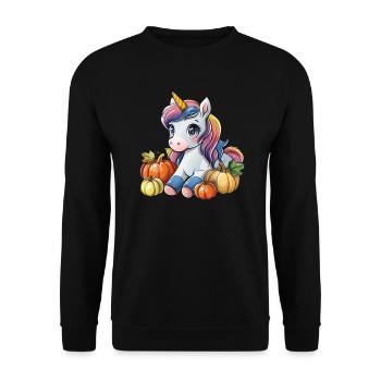 Licorne Thanksgiving Kawaii - Sweat-shirt Unisexe - noir - Devant - Alina (178cm) & Michal (187cm)