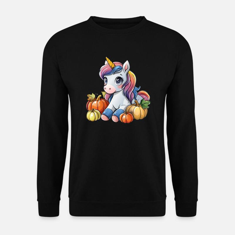 Einhorn Thanksgiving Kawaii - Unisex Pullover - Schwarz