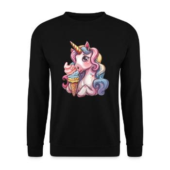Unicorn Ice Cream Kawaii Japanese - Unisex Sweatshirt - black - Front - Alina (178cm) & Michal (187cm)