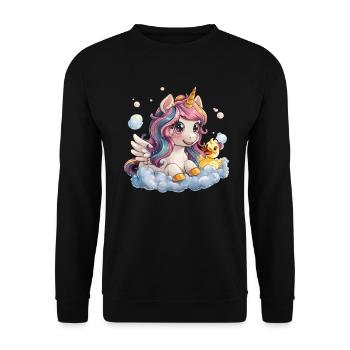 Unicorn Bubble Bath Kawaii Japanese - Unisex Sweatshirt - black - Front - Alina (178cm) & Michal (187cm)