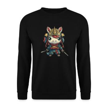 Unicorn Samurai Kawaii Japanese - Unisex Sweatshirt - black - Front - Alina (178cm) & Michal (187cm)