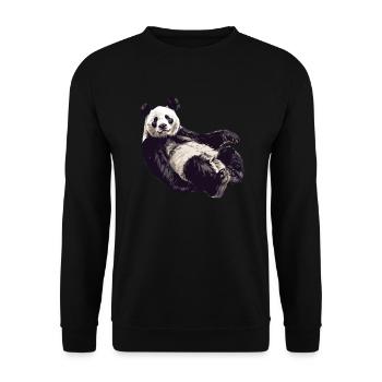 Panda Bear Japanese Giant Panda - Unisex Sweatshirt - black - Front - Alina (178cm) & Michal (187cm)